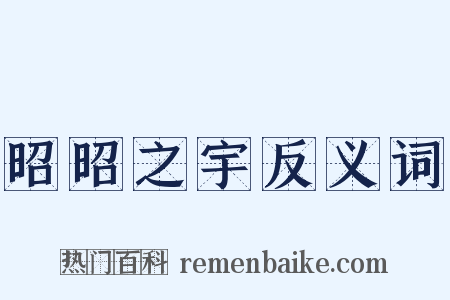 昭昭之宇反义词是什么意思的图片